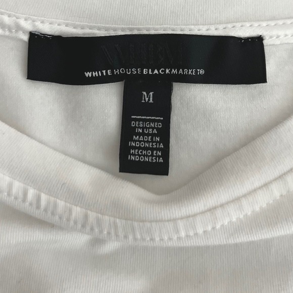 White House Black Market Womens Minimalist White Short Sleeve T-Shirt Medium - Picture 4 of 8